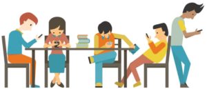 People Using Phones