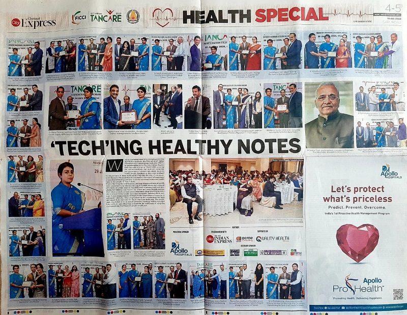 New Indian Express Coverage Of TANCARE Excellence Award Function